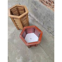Outdoor Hexagonal Aluminum Alloy Planter Box Movable Flower Bed Creative Garden Patio Vegetable Planting Container