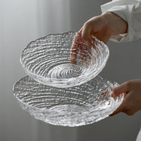 Crystal Glass Fruit Bowl Set for Living Room Coffee Table, Snack and Salad Serving