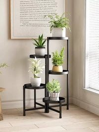 Vintage Iron Art Foldable Plant Stand for Living Room Balcony Corner