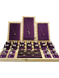 Velvet Jewelry Display Tray for Rings, Necklaces, and Bracelets - Desktop Organizer and Showcase