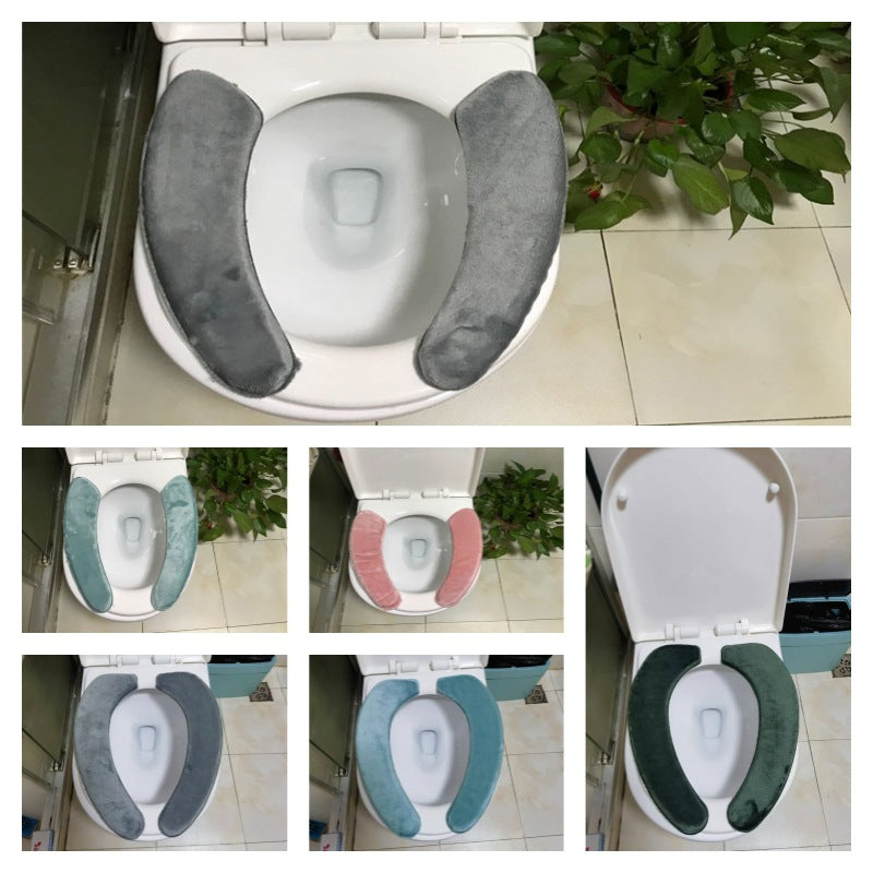 Flannel Memory Foam Toilet Seat Cushion with TPR Adhesive