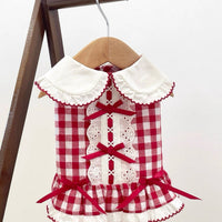 Pet Plaid Dress for Small Dogs and Cats, Lightweight Spring/Summer/Autumn Apparel
