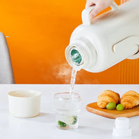 Retro Plastic Shell Vacuum Insulated Thermos Bottle with Silver-Plated Liner, Large Capacity for Home & Dorm