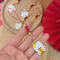Japanese Lucky Cat Keychain Phone Strap Bag Charm