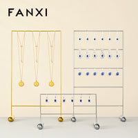 FANXI Mirrored Metal Jewelry Display Stand for Earrings and Necklaces