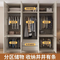Modern Minimalist Solid Wood Wardrobe for Bedroom, Light Luxury Storage Cabinet, Cream Style, Floor-to-Ceiling Design