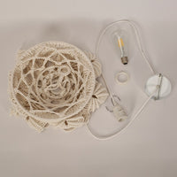 Bohemian Hand-Woven Macrame Lampshade for Ceiling Pendant Light - Decorative Woven Lamp Cover for Living Room, Bedroom, and Home Decor