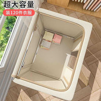 Extra Large Oxford Fabric Storage Box with Double Window, Foldable Clothes Organizer