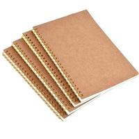 A5 Kraft Paper Spiral Notebook for Students, Lined/Grid/Dot/Blank Pages