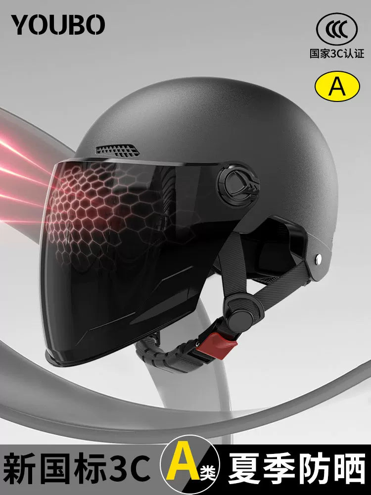 3C Certified Electric Motorcycle Helmet for Men and Women, Summer Half Helmet, All-Season Universal