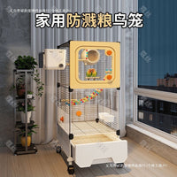 Large Splash-Proof Bird Cage for Parrots and Small Birds