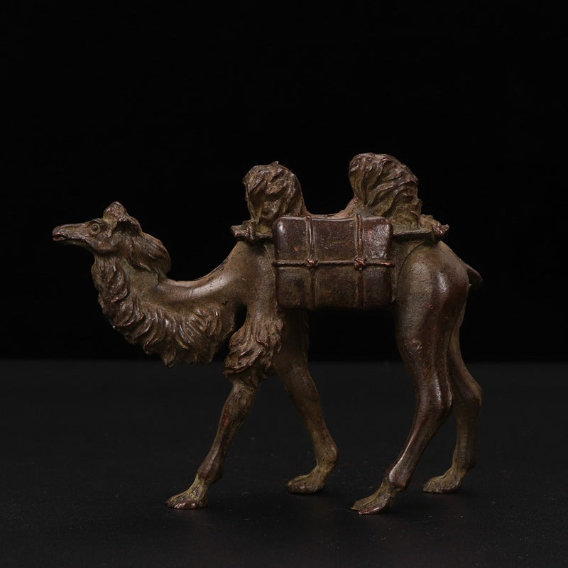 Vintage Brass Camel Figurine Paperweight, Retro Antique Style Desktop Ornament
