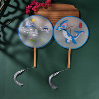 DIY Hand Embroidery Fan Kit for Beginners - Ancient Style Silk Ribbon Suzhou Embroidery