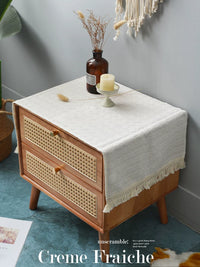 French Vintage Linen Dust Cover for Nightstands and Small Appliances