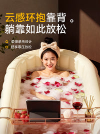 Inflatable Folding Bathtub for Adults and Children, Portable Full Body Soaking Tub, Thickened Home Spa Bath Barrel