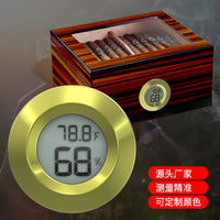 Round Embedded Digital Thermometer Hygrometer for Cigar Humidors and Reptile Terrariums
