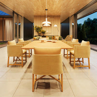 Outdoor Teak Folding Dining Set for Patio Garden Villa - Weatherproof Rattan Chairs & Table