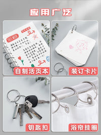 Loose Leaf Metal Binder Rings for Notebooks, Cards, and Documents - Assorted Sizes