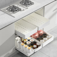 Under-Sink Pull-Out Drawer Organizer for Cabinets, No-Drill Retractable Storage Rack