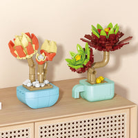 Mini Succulent Building Blocks Flower Pot Plant Toy for Girls