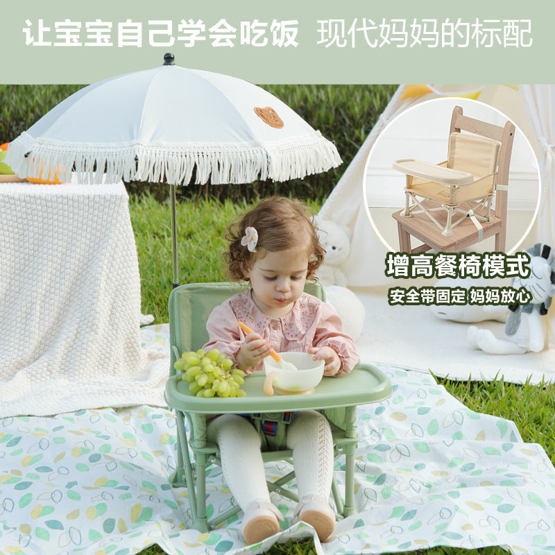 Portable Folding Baby/Toddler Outdoor Picnic & Beach Chair with Tray and Safety Belt