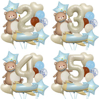 Matte Cake Bear Balloon Set for Birthday Party Decorations and Photo Props