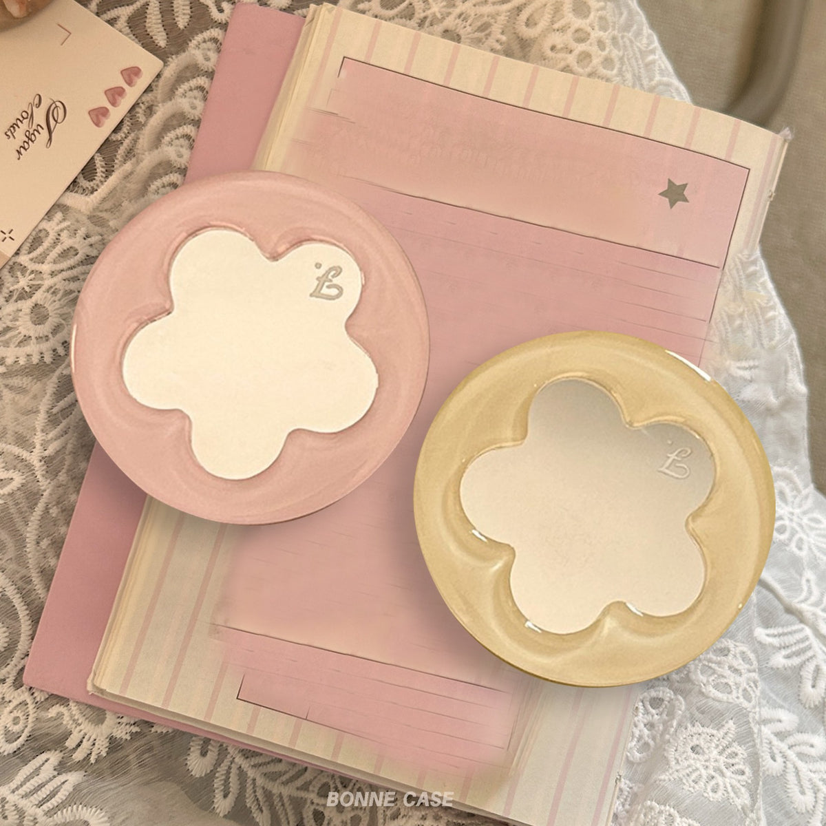 Spring Floral Mirror Phone Grip Stand - Expandable & Foldable