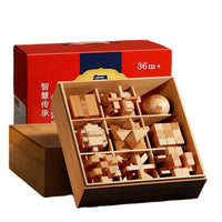 Kids Educational Luban Lock Puzzle Set - Stress Relief Brain Teaser Toy Gift Box