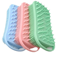 Silicone Double-Sided Bath and Shampoo Brush with Hanging Hook