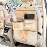 Cartoon Car Backseat Organizer with Storage Box and Decorative Holder