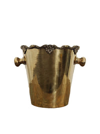 Handmade Indian Brass Ice Bucket Vintage American European Style Champagne Beer Bucket with Floral Decor