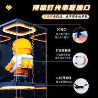 Acrylic Display Case with LED Lighting for Temple Building Block Models
