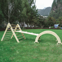 Wooden Rainbow Rocker Board for Kids - Early Education Balance Toy and Climbing Arch