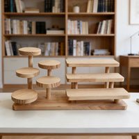Multi-tier Wooden Display Stand for Jewelry, Desserts, and Collectibles