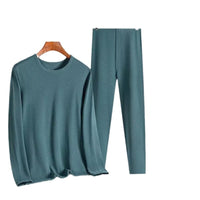 Men's Thermal Underwear Set, Fleece Lined, Crew Neck, Thin Warm Base Layer for Autumn/Winter