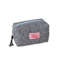 Quilted Heart Cosmetic Bag, Portable Travel Toiletry Organizer for Skincare & Makeup