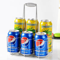 Portable 6-Bottle Wine Carrier Basket for KTV Bar Delivery, Thickened Durable Beer Rack