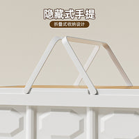 Outdoor Camping Foldable Storage Box with Wooden Lid, Large Capacity Portable Trunk Organizer