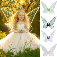Kids' Colorful Butterfly Wings & Elf Fairy Costume Set with Headband, Ears, and Wand