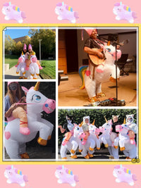 Inflatable Unicorn Ride-On Costume for Kids - Perfect for Halloween, Christmas, and Role Play