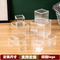 Square Clear Plastic Storage Box with Lid for Jewelry Cosmetics Figurines Candy