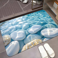Pebble Diatomaceous Earth Bath Mat, Non-Slip Absorbent Floor Mat for Bathroom & Entryway