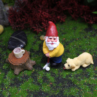 Miniature Golfing Gnome Figurine for Christmas Garden Decor