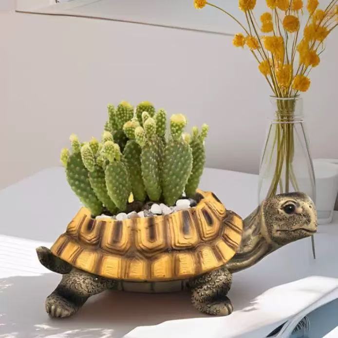 Turtle Planter Outdoor Garden Pond Fish Tank Decoration Resin Craft Gift