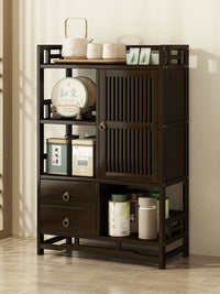 Teacart Sideboard Cabinet with Storage for Tea Sets and Supplies