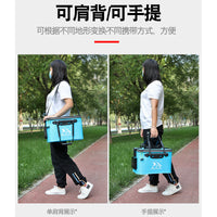 Thickened Foldable Fishing Bucket with Oxygenation, Multi-functional Live Fish Container with Shoulder Strap