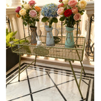 Rectangular Iron Art Floor-Standing Plant Stand for Courtyard Balcony