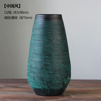 Chinese Style Coarse Pottery Ceramic Vase for Dried Flowers Hydroponics Succulents Living Room Decor