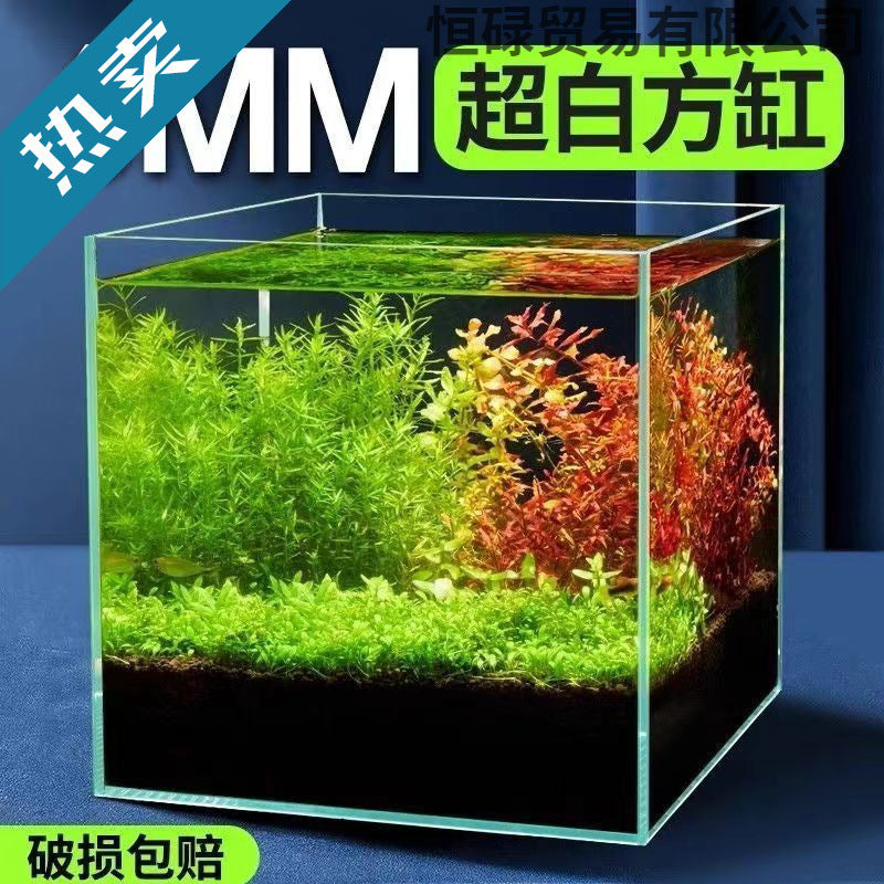 Crystal Clear Ultra-White Glass Aquarium for Desktop, Living Room, Betta Fish, Turtle, and Landscaping