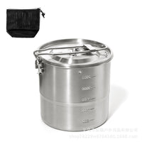 304 Stainless Steel Camping Cookware Set with Portable Storage Bag for Outdoor Cooking BBQ